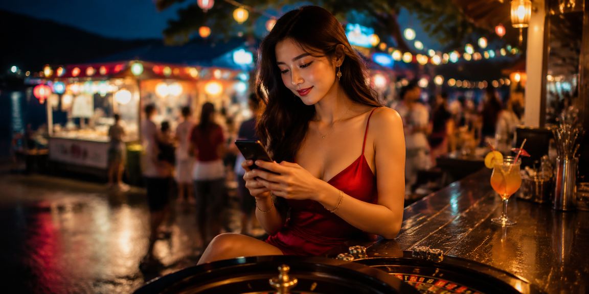 Người dùng tại Côn Đảo chơi roulette vào ban đêm qua ứng dụng di động 300ngay
