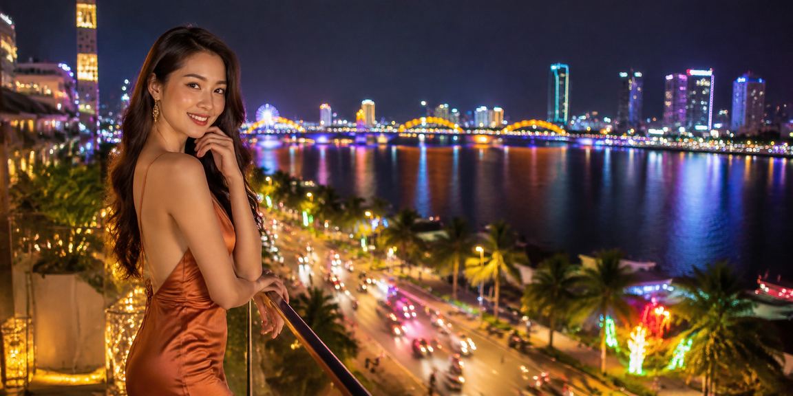 Người dùng tại bãi biển Đà Nẵng trải nghiệm slot game và khuyến mãi trên 300ngay