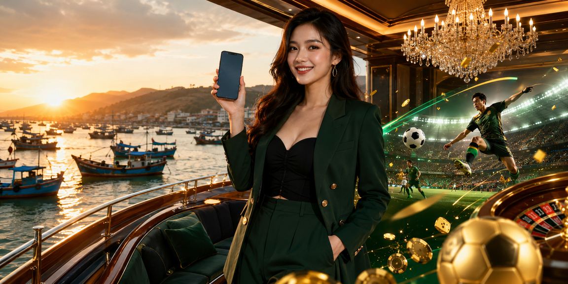 Người dùng thư giãn tại bãi biển Mũi Né và sử dụng casino di động một cách lành mạnh